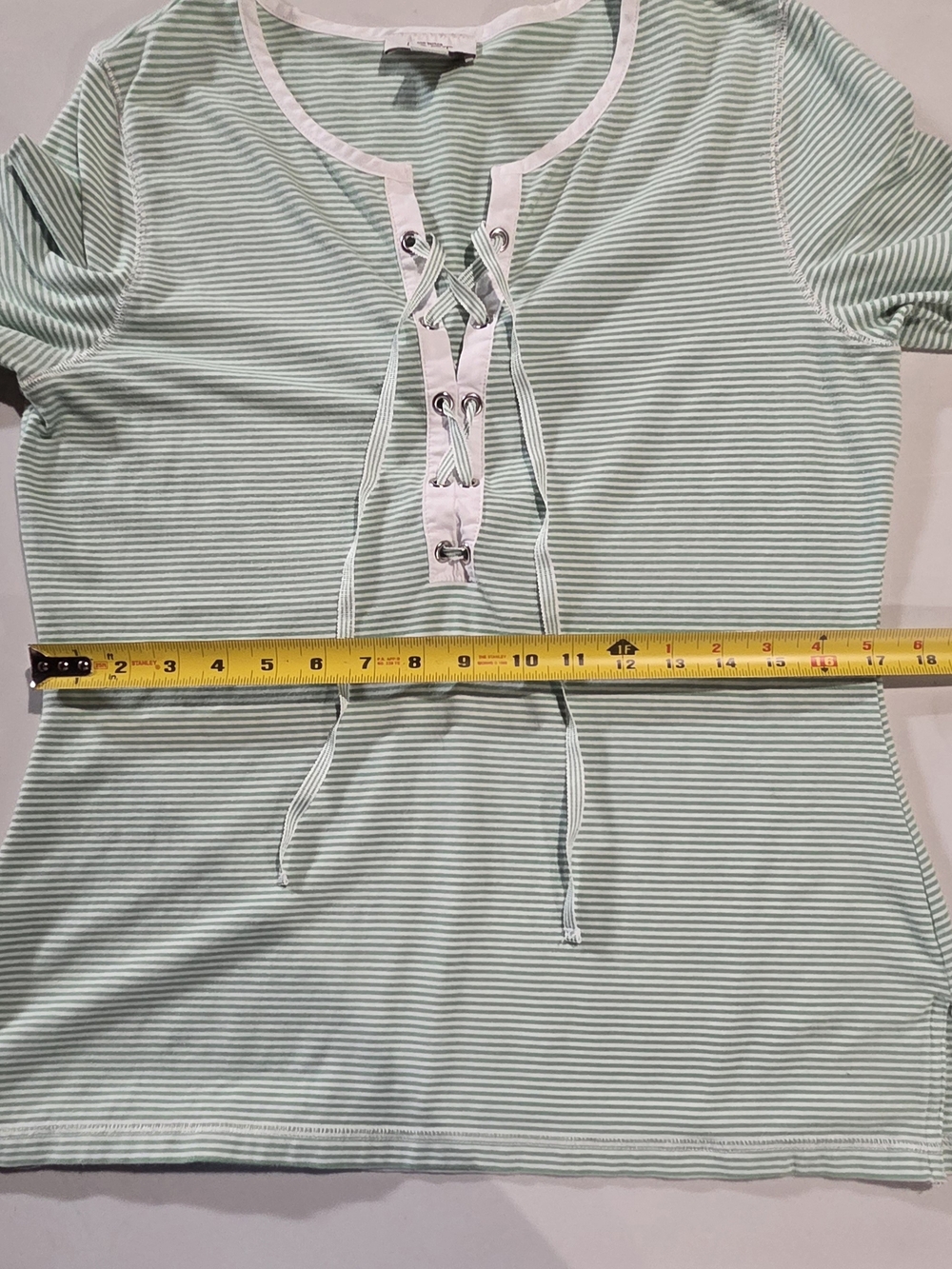 LOFT Mint & White Striped Lace-Up Tunic - Picture 9 of 11